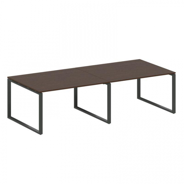 Metal System Переговорный стол (2 столешницы) на О-образном м/к БО.ПРГ-2.3 Венге Цаво/Металл Антраци