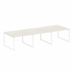 Metal System Quattro Перег. стол (3 столешницы) на О-оразном м/к 40БО.ПРГ-3.2 Дуб Наварра/Металл Бел