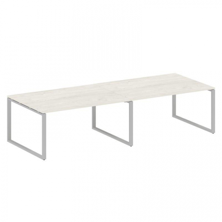 Metal System Переговорный стол (2 столешницы) на О-образном м/к БО.ПРГ-2.4 Дуб Наварра/Металл Серый