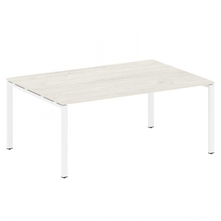 Metal System Переговорный стол (1 столешница) на П-образном м/к БП.ПРГ-1.5 Дуб Наварра/Металл Белый