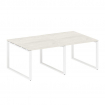 Metal System Переговорный стол (2 столешницы) на О-образном м/к БО.ПРГ-2.1 Дуб Наварра/Металл Белый