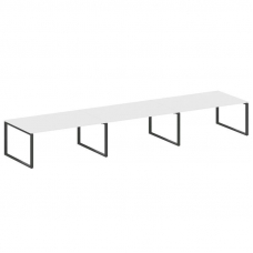 Metal System Переговорный стол (3 столешницы) на О-оразном м/к БО.ПРГ-3.5 Белый/Металл Антрацит 5400