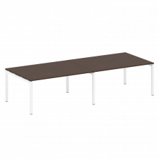 Metal System Quattro Переговорный стол (2 столешницы) на П-образном м/к 50БП.ПРГ-2.4 Венге Цаво/Мета