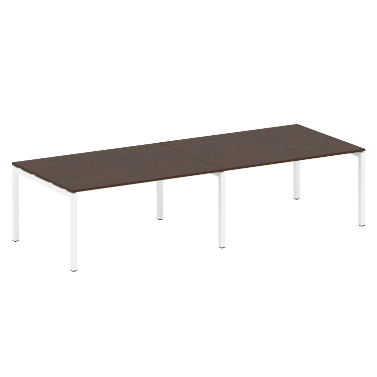 Metal System Quattro Переговорный стол (2 столешницы) на П-образном м/к 50БП.ПРГ-2.4 Венге Цаво/Мета