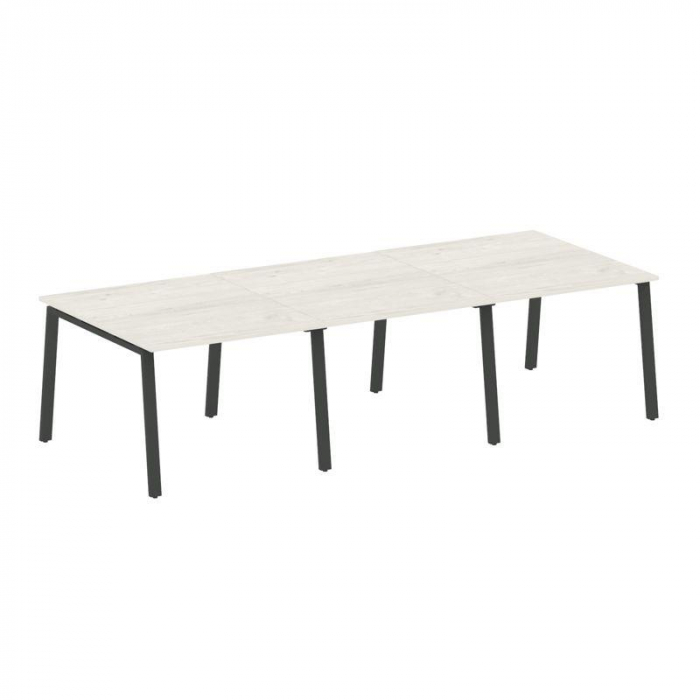 Метал Систем Переговорный стол (3 столешницы) на А-образном м/к БА.ПРГ-3.1 Дуб Наварра/Металл Антрац