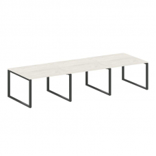 Metal System Переговорный стол (3 столешницы) на О-оразном м/к БО.ПРГ-3.2 Дуб Наварра/Металл Антраци