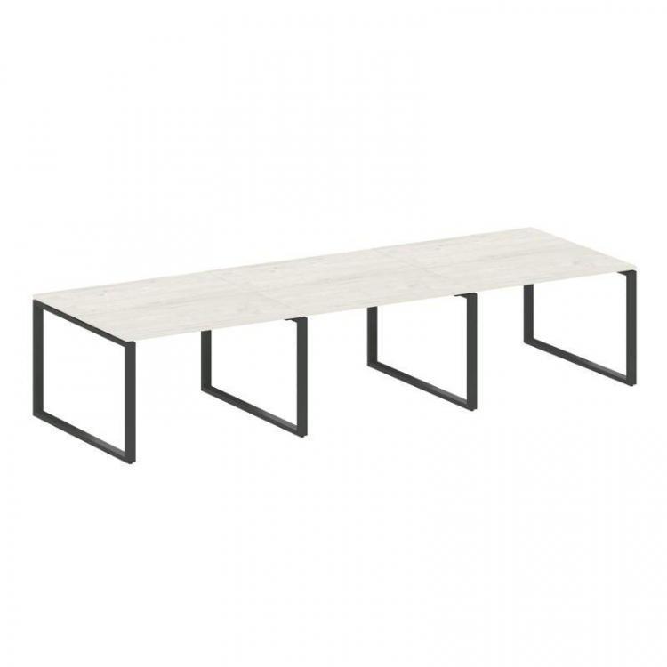 Metal System Переговорный стол (3 столешницы) на О-оразном м/к БО.ПРГ-3.2 Дуб Наварра/Металл Антраци