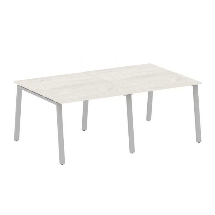 Metal System Переговорный стол (2 столешницы) на А-образном м/к БА.ПРГ-2.1 Дуб Наварра/Металл Серый