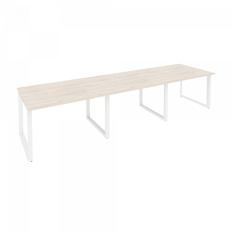 Onix Стол переговорный O.MO-PRG-3.2 Денвер Светлый/Металл Белый 3540*980*750