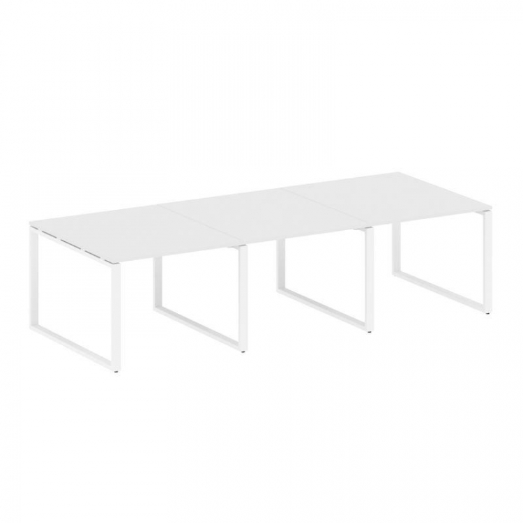 Metal System Переговорный стол (3 столешницы) на О-оразном м/к БО.ПРГ-3.1 Белый/Металл Белый 3000*12