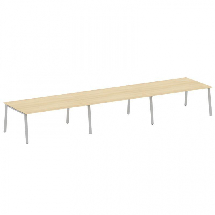 Metal System Переговорный стол (3 столешницы) на А-образном м/к БА.ПРГ-3.5 Акация Лорка/Металл Серый