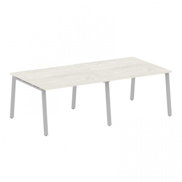 Metal System Переговорный стол (2 столешницы) на А-образном м/к БА.ПРГ-2.2 Дуб Наварра/Металл Серый