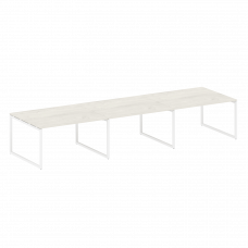 Metal System Quattro Перег. стол (3 столешницы) на О-оразном м/к 40БО.ПРГ-3.3 Дуб Наварра/Металл Бел