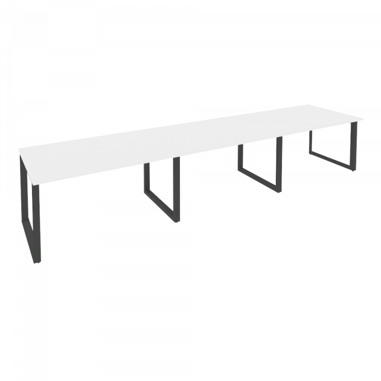 Onix Стол переговорный O.MO-PRG-3.3 Белый Бриллиант/Металл Антрацит 4140*980*750