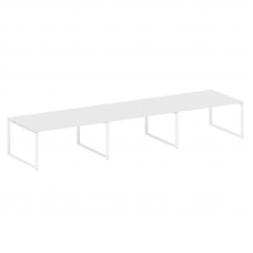 Metal System Переговорный стол (3 столешницы) на О-оразном м/к БО.ПРГ-3.4 Белый/Металл Белый 4800*12