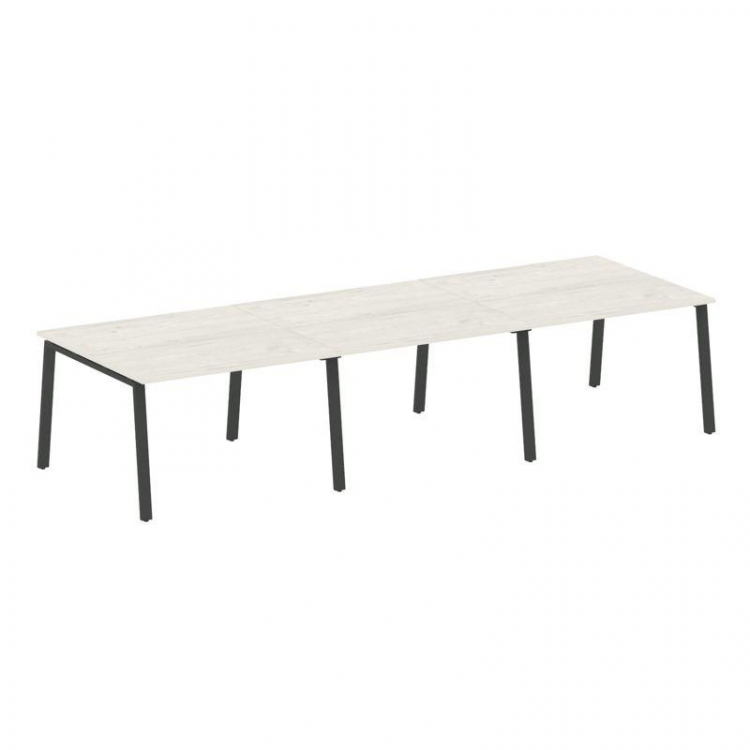 Metal System Переговорный стол (3 столешницы) на А-образном м/к БА.ПРГ-3.2 Дуб Наварра/Металл Антрац