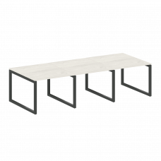 Metal System Quattro Переговорный стол (3 столешницы) на О-оразном м/к 50БО.ПРГ-3.1 Дуб Наварра/Мета