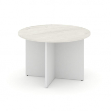 Style Project Стол переговорный кругл. SN-D.SPRG-004 Дуб Наварра/Белый 1180*1180*750