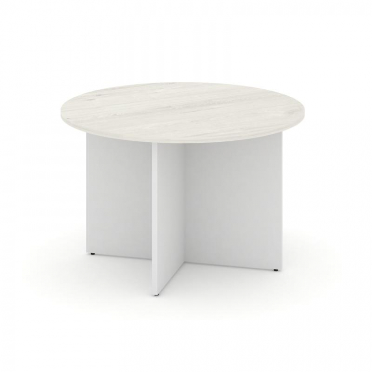 Style Project Стол переговорный кругл. SN-D.SPRG-004 Дуб Наварра/Белый 1180*1180*750