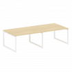 Metal System Quattro Переговорный стол (2 столешницы) на О-образном м/к 50БО.ПРГ-2.3 Акация Лорка/Ме