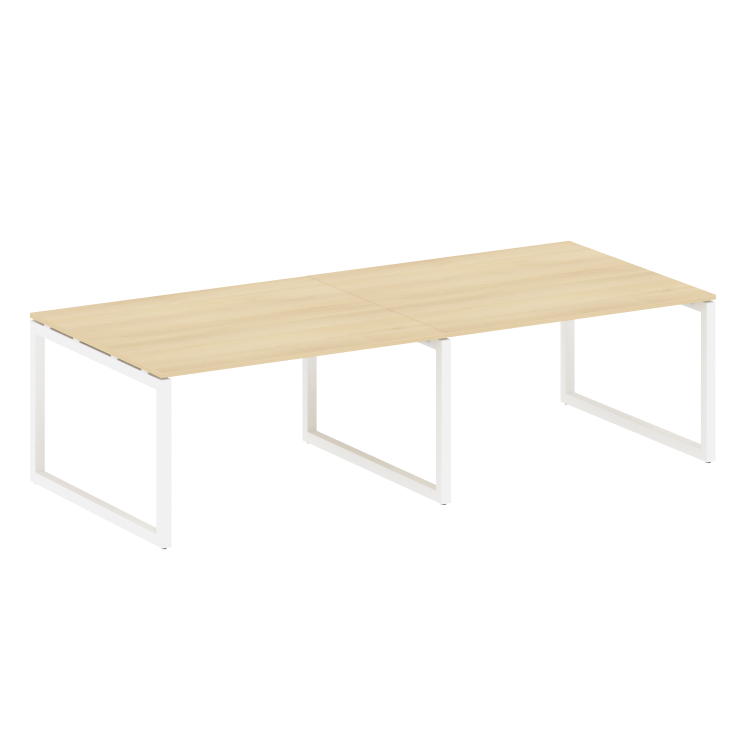 Metal System Quattro Переговорный стол (2 столешницы) на О-образном м/к 50БО.ПРГ-2.3 Акация Лорка/Ме