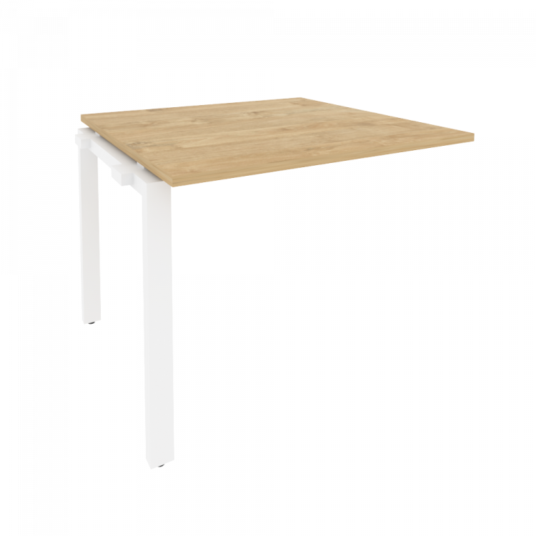 Onix Проходной наборный элемент переговорного стола O.MP-NPRG-1 Тиквуд Светлый/Металл Белый 980*980*