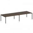 Metal System Quattro Переговорный стол (2 столешницы) на П-образном м/к 40БП.ПРГ-2.5 Венге Цаво/Мета