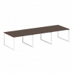 Metal System Quattro Переговорный стол (3 столешницы) на О-оразном м/к 50БО.ПРГ-3.2 Венге Цаво/Метал