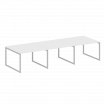 Metal System Quattro Перег. стол (3 столешницы) на О-оразном м/к 40БО.ПРГ-3.2 Белый/Металл Серый 360