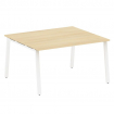 Metal System Переговорный стол (1 столешница) на А-образном м/к БА.ПРГ-1.3 Акация Лорка/Металл Белый