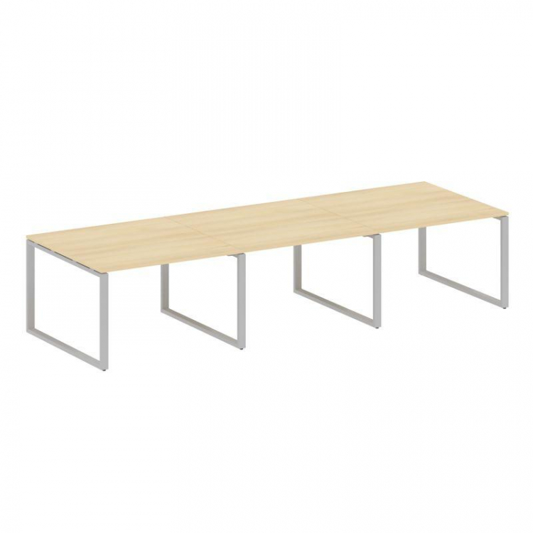 Metal System Переговорный стол (3 столешницы) на О-оразном м/к БО.ПРГ-3.2 Акация Лорка/Металл Серый