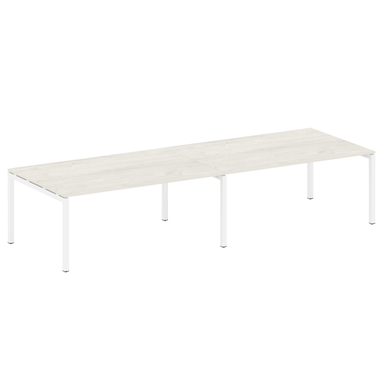 Metal System Quattro Переговорный стол (2 столешницы) на П-образном м/к 50БП.ПРГ-2.5 Дуб Наварра/Мет