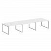 Metal System Quattro Переговорный стол (3 столешницы) на О-оразном м/к 50БО.ПРГ-3.3 Белый/Металл Сер
