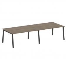 Metal System Переговорный стол (2 столешницы) на А-образном м/к БА.ПРГ-2.4 Вяз Благородный/Металл Ан