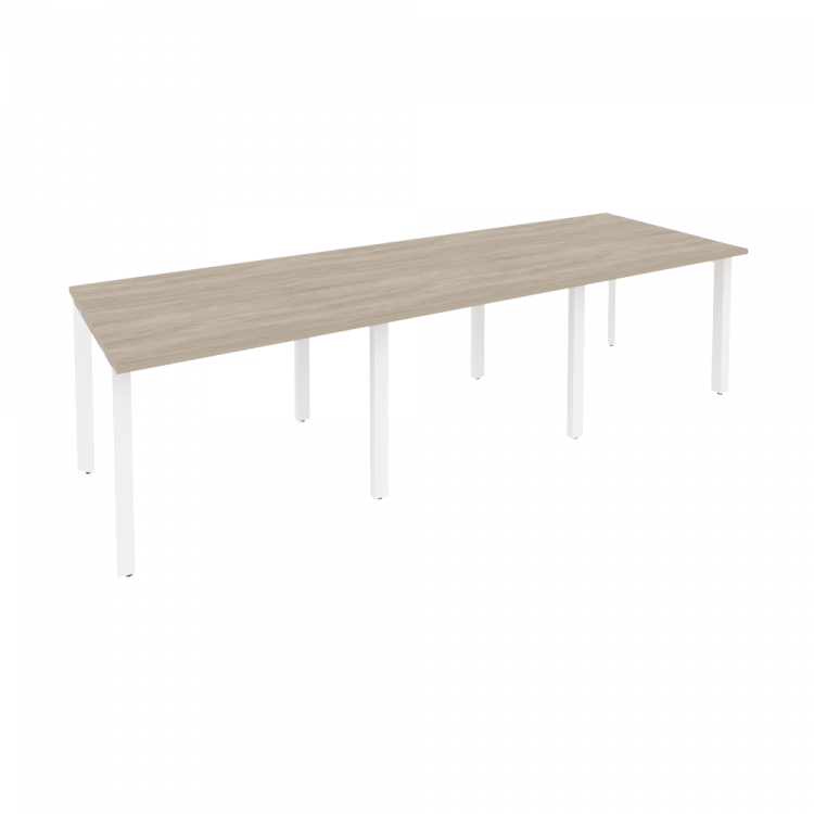 Onix Стол переговорный O.MP-PRG-3.1 Дуб Аттик/Металл Белый 2940*980*750