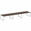 Metal System Quattro Переговорный стол (3 столешницы) на О-оразном м/к 50БО.ПРГ-3.5 Венге Цаво/Метал