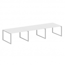 Metal System Переговорный стол (3 столешницы) на О-оразном м/к БО.ПРГ-3.3 Белый/Металл Серый 4200*12