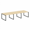 Metal System Quattro Переговорный стол (3 столешницы) на О-оразном м/к 50БО.ПРГ-3.2 Акация Лорка/Мет