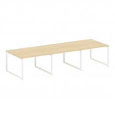 Metal System Переговорный стол (3 столешницы) на О-оразном м/к БО.ПРГ-3.2 Акация Лорка/Металл Белый
