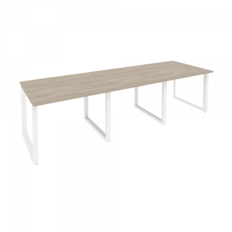 Onix Стол переговорный O.MO-PRG-3.1 Дуб Аттик/Металл Белый 2940*980*750