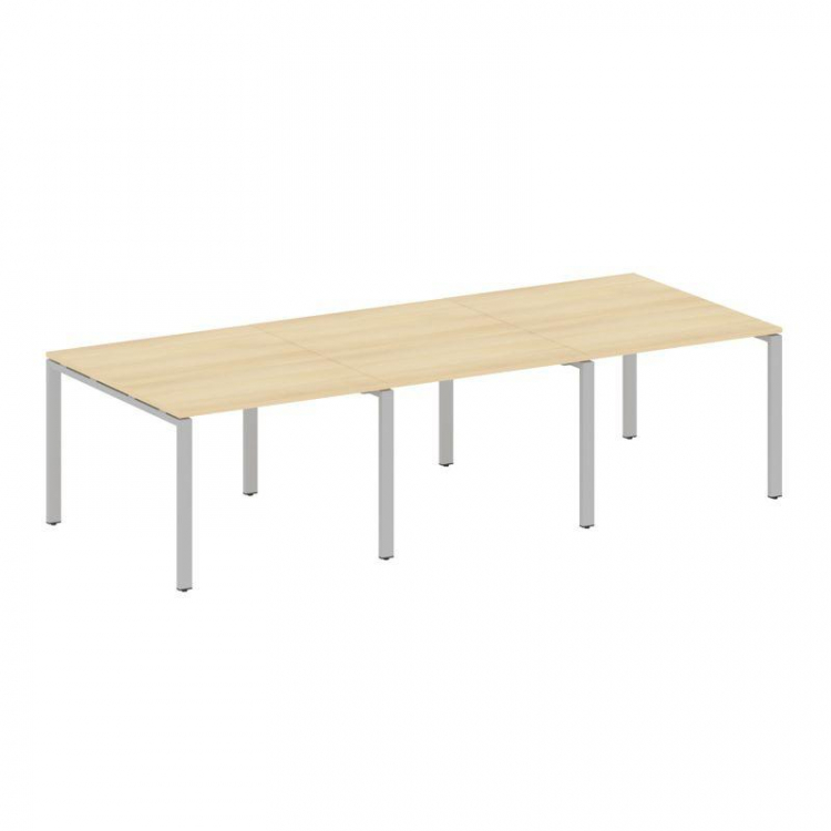 Metal System Переговорный стол (3 столешницы) на П-оразном м/к БП.ПРГ-3.1 Акация Лорка/Металл Серый