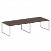 Metal System Quattro Перег. стол (2 столешницы) на О-образном м/к 40БО.ПРГ-2.4 Венге Цаво/Металл Сер