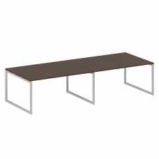 Metal System Quattro Перег. стол (2 столешницы) на О-образном м/к 40БО.ПРГ-2.4 Венге Цаво/Металл Сер