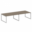 Metal System Quattro Переговорный стол (2 столешницы) на О-образном м/к 50БО.ПРГ-2.4 Вяз Благородный
