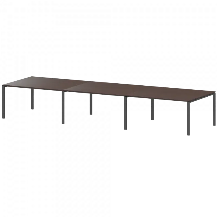 Стол на металлокаркасе для заседаний АМП-420 Дуб венге/Антрацит 4200x1236x760 Арго-М