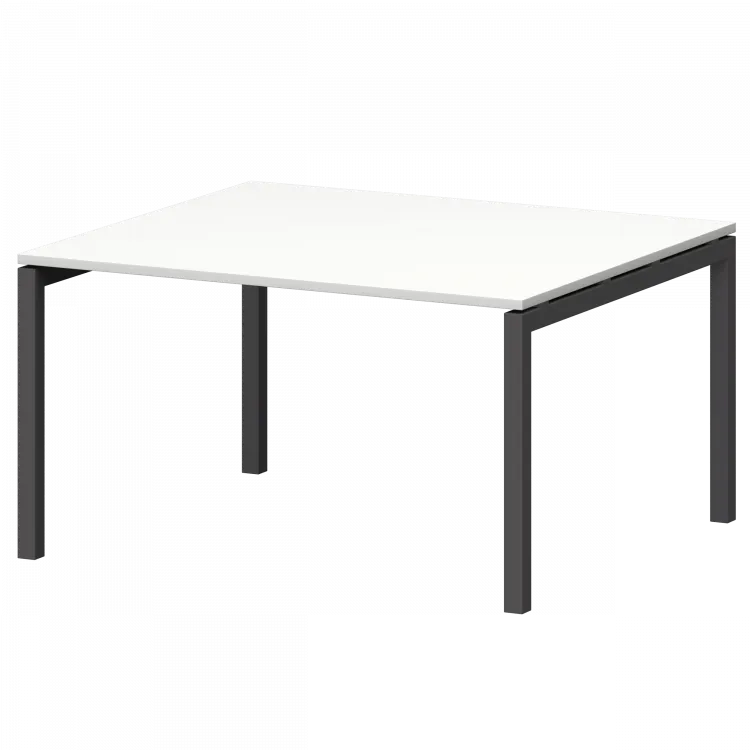 Стол переговорный на металлокаркасе СМСП-П-14.123.Пр50 Белый/Антрацит 1400x1236x750 Смарт