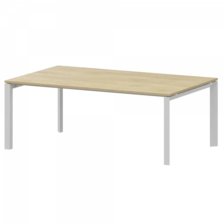 Стол переговорный на металлокаркасе НТМП.П.200.11 Баттл Рок/Белый 2000x1100x750 Аргентум-МП