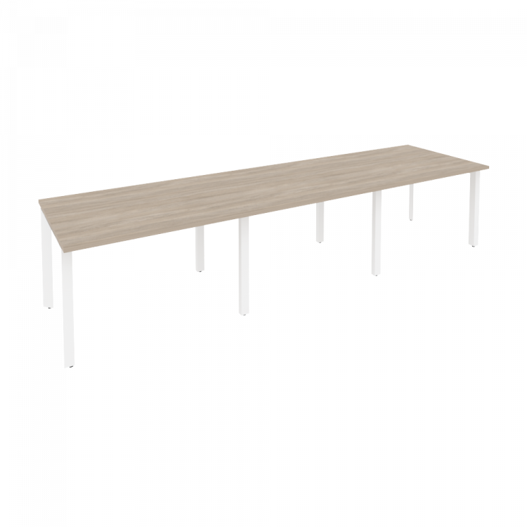 Onix Стол переговорный O.MP-PRG-3.2 Дуб Аттик/Металл Белый 3540*980*750