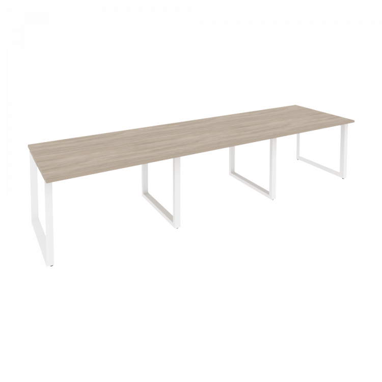 Onix Стол переговорный O.MO-PRG-3.2 Дуб Аттик/Металл Белый 3540*980*750