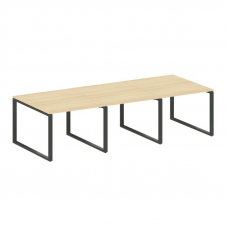 Metal System Переговорный стол (3 столешницы) на О-оразном м/к БО.ПРГ-3.1 Акация Лорка/Металл Антрац